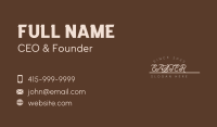 Cafe Business Cursive Wordmark Business Card Image Preview