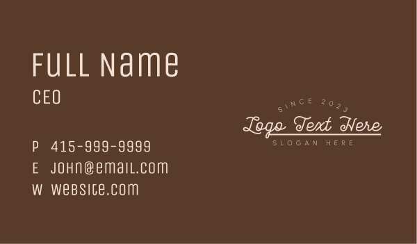 Cafe Business Cursive Wordmark Business Card Design Image Preview