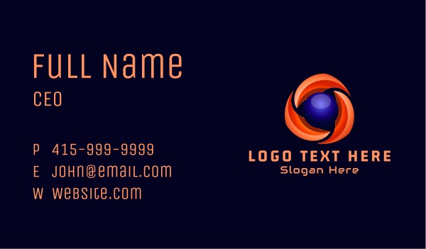 Cyber Globe Application Business Card Design Image Preview