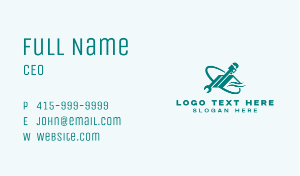 Plumber Roof Wrench Business Card Design Image Preview