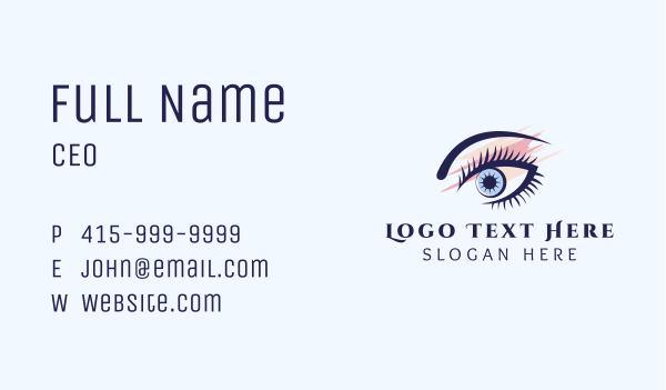 Colorful Eyebrow & Eyelash Business Card Design Image Preview