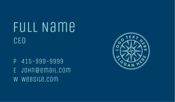 Maritime Travel Compass Business Card Design Image Preview