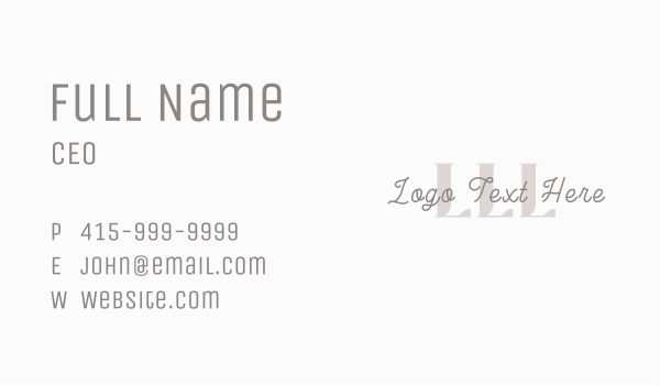 Feminine Script Letter Business Card Design Image Preview