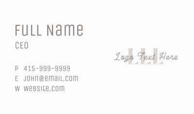 Feminine Script Letter Business Card Image Preview