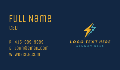 Tech Lightning Bolt Business Card Image Preview