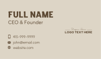 Apparel Business Wordmark Business Card Design