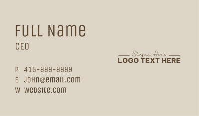 Apparel Business Wordmark Business Card Image Preview