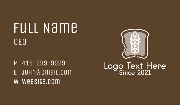 Wheat Bread Slice  Business Card Design Image Preview