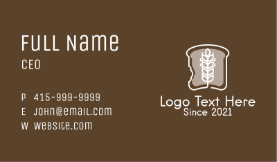 Wheat Bread Slice  Business Card Image Preview