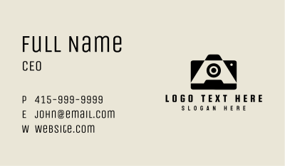 Black Camera Letter A Business Card Image Preview