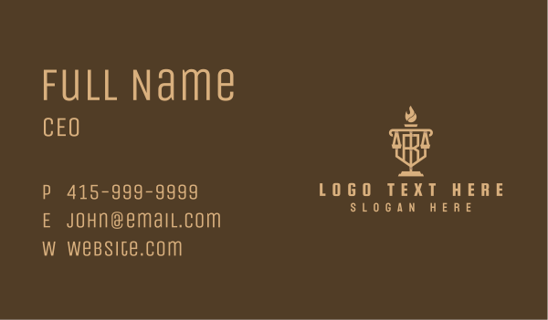 Torch Shield Scale Letter R Business Card Design Image Preview