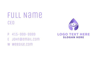 Purple Water Droplet Business Card Image Preview