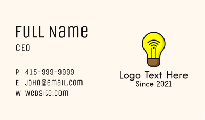 Wifi Light Bulb Business Card Image Preview