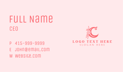 Floral  Cursive Letter C Business Card Image Preview