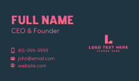 Big Pink Futuristic Letter Business Card Image Preview