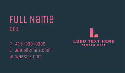 Big Pink Futuristic Letter Business Card Image Preview