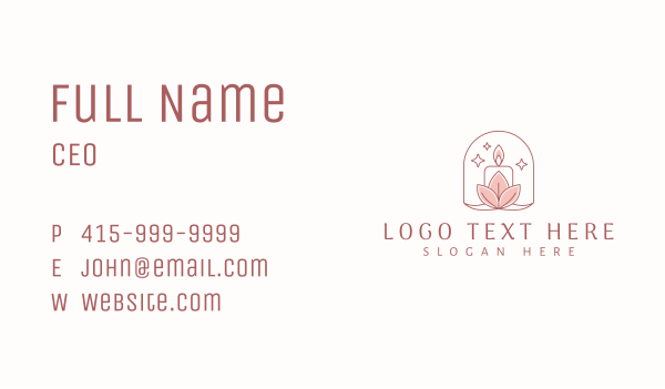Candle Light Leaves Business Card Design Image Preview