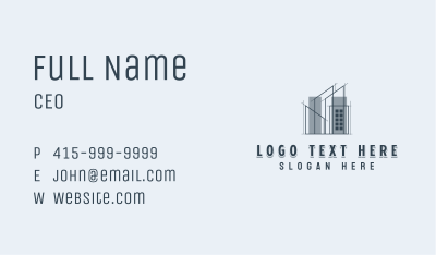 Builder Architect Blueprint Business Card Image Preview