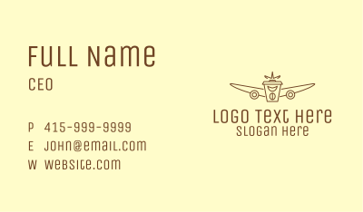 Airport Cafe Outline Business Card