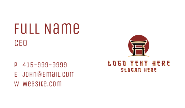 Japanese Temple Landmark Business Card Design Image Preview