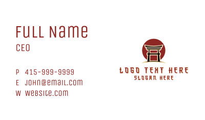 Japanese Temple Landmark Business Card Image Preview