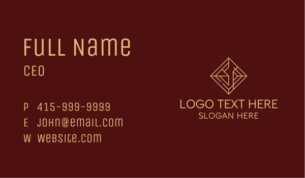 Premium Geometric Diamond Business Card Design Image Preview