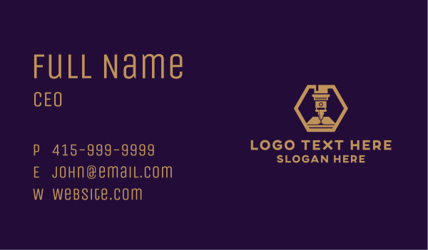 CNC Laser Fabrication Business Card Design Image Preview