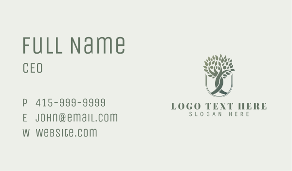 Wellness Human Tree Business Card Design Image Preview