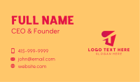 Red Gradient Letter T Business Card Image Preview