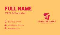 Red Gradient Letter T Business Card Design