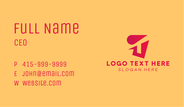 Red Gradient Letter T Business Card Design Image Preview