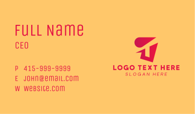 Red Gradient Letter T Business Card Image Preview