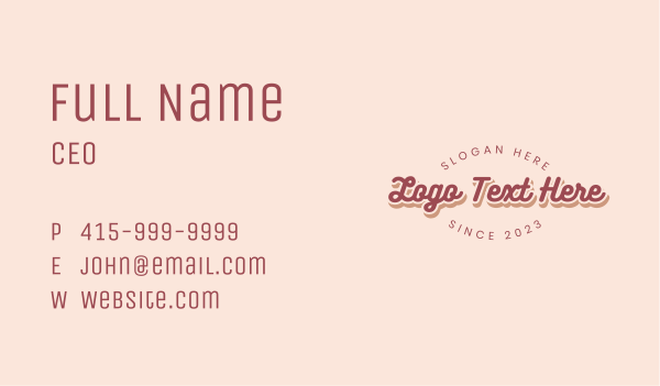 Retro Store Wordmark Business Card Design Image Preview