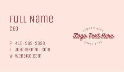 Retro Store Wordmark Business Card Image Preview