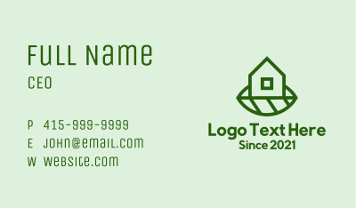 Sustainable Eco Home Business Card