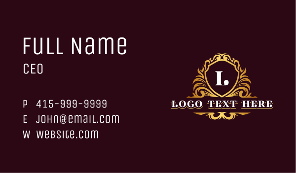 Luxury Ornamental Shield Business Card Design Image Preview