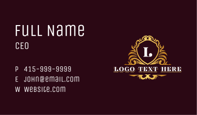 Luxury Ornamental Shield Business Card Image Preview