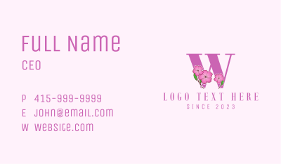 Florist Letter W  Business Card Image Preview