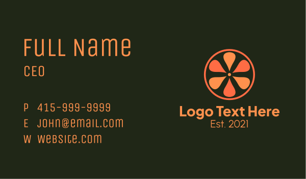 Citrus Orange Oil Extract Business Card Design Image Preview