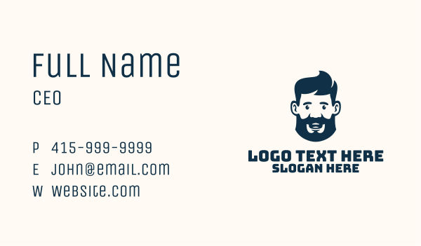 Blue Man Beard Grooming Business Card Design Image Preview