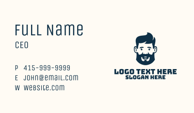 Blue Man Beard Grooming Business Card Image Preview