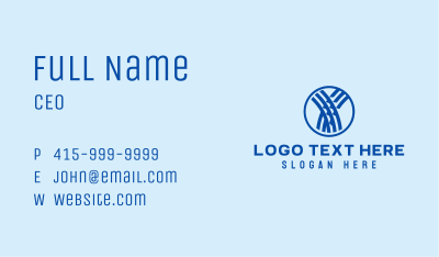 Blue Woven Letter Y  Business Card Image Preview