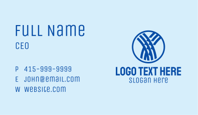 Blue Woven Letter Y  Business Card