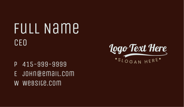 Lifestyle Company Wordmark Business Card Design Image Preview