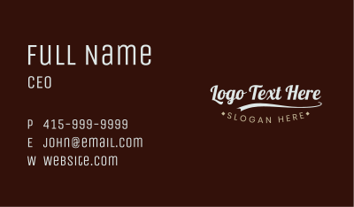 Lifestyle Company Wordmark Business Card Image Preview