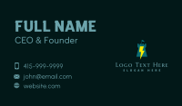 Castle Tower Lightning Bolt Business Card Image Preview