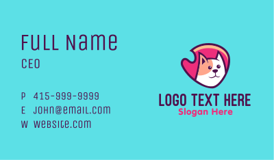 Happy Cute Pet Cat Badge Business Card Image Preview