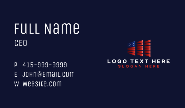 American Flag USA Business Card Design Image Preview