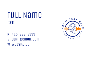 Audiology Hearing Aid Business Card Image Preview