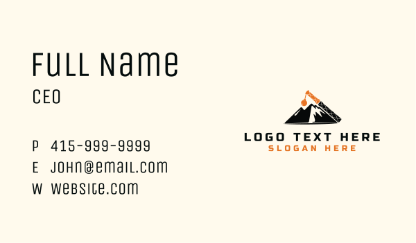 Mountain Wrecking Ball Machine Business Card Design Image Preview